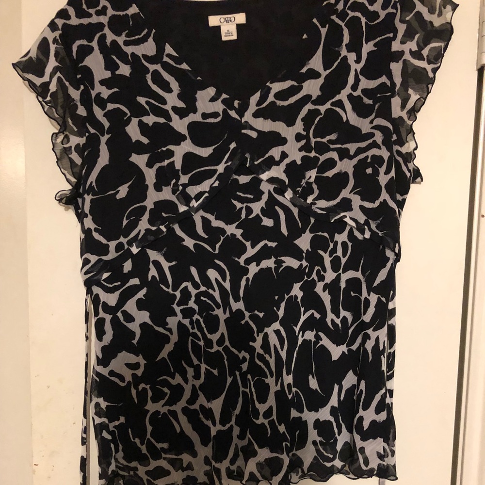 CATO Woman Black & White  Blouse